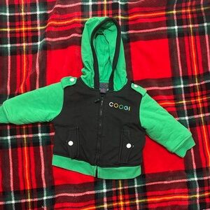 COOGI Black and Green Hooded Jacket